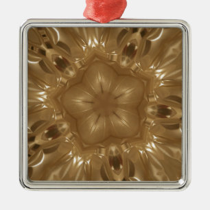 Ornement Métallique Elégant Gold Brown Kaleidoscope Star Design