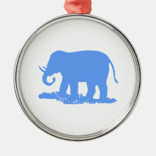 Ornement Métallique Eléphant bleu