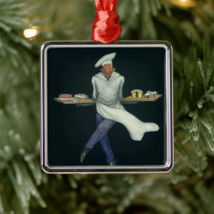 Ornement Métallique Entreprise alimentaire vintage, boulanger avec des