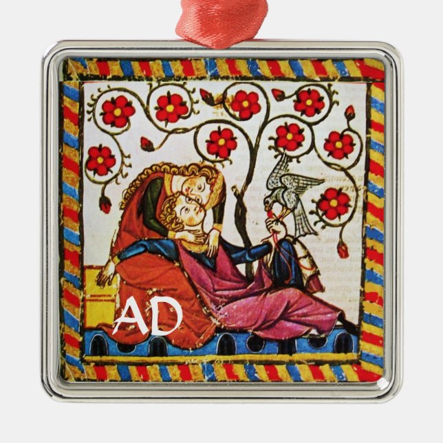 ORNEMENT MÉTALLIQUE ETERNAL LOVE VALENTINE'S DAY PARCHMENT MONOGRAM (Devant)