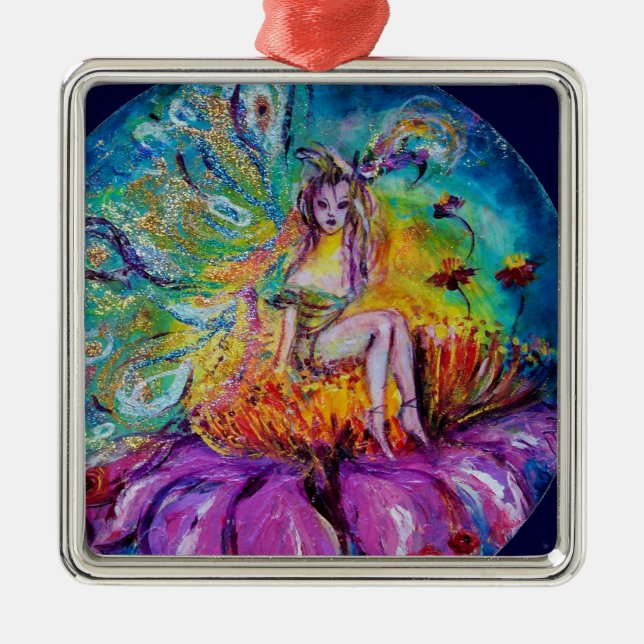 Ornement Métallique FAIRY IN NIGHT VIBRANT BLUE SAPPHIRE Gem (Devant)