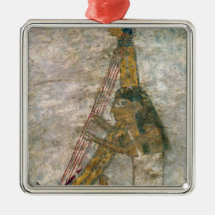 Ornement Métallique Femme jouant une harpe arquée