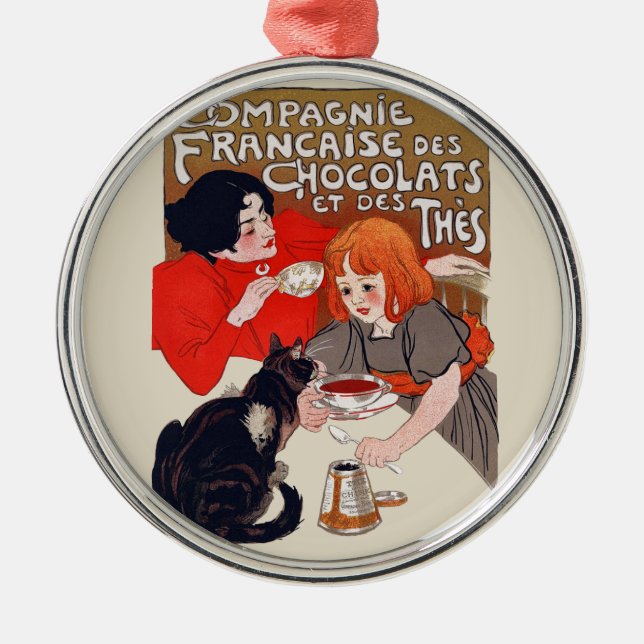 Ornement Métallique Fête du chocolat français Steinlen Art (Devant)