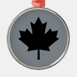 Ornement Métallique Feuille d'érable noire canadienne