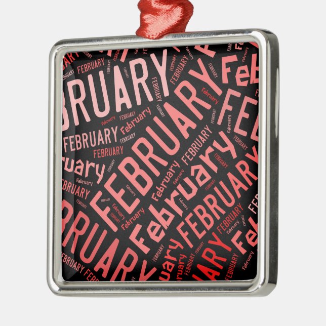 Ornement Métallique Février Coeur (Gauche)