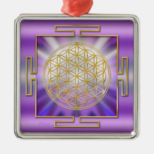 Ornement Métallique Fleur De La Vie Yantra