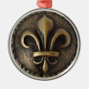 Ornement Métallique Fleur De Lis Medallion