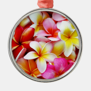 Ornement Métallique Fleur d'Hawaï de Frangipani de Plumeria customisée