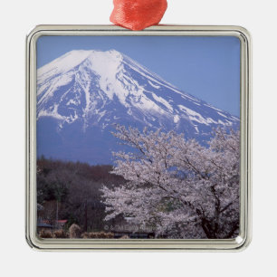 Ornement Métallique Fleurs de cerisier et mont Fuji