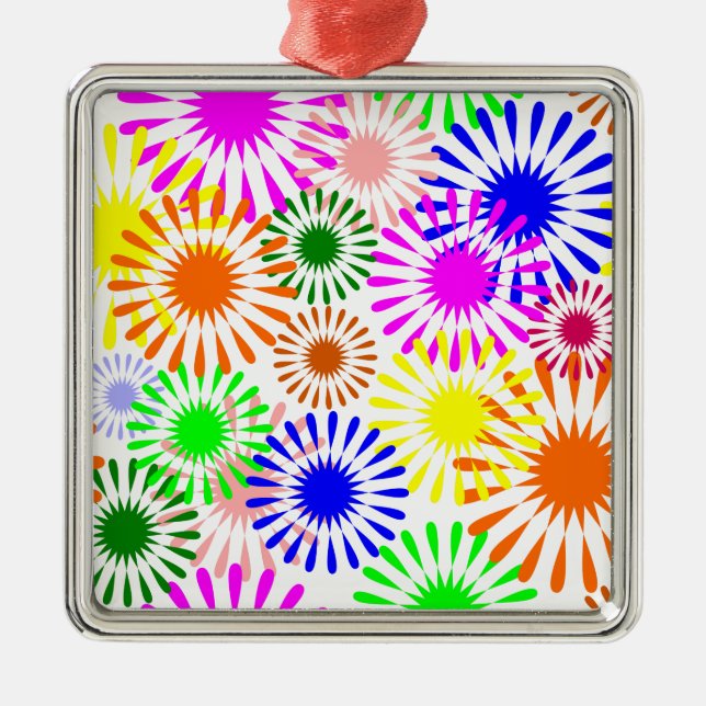 Ornement Métallique Fleurs multicolores (Devant)