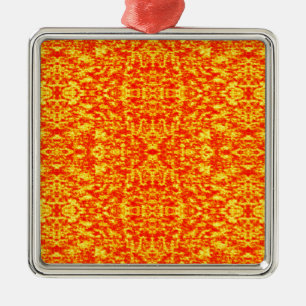 Ornement Métallique Fractage Abstrait En Rouge Et Orange