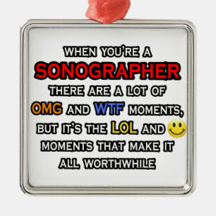 Ornement Métallique Funny Sonographe ... OMG WTF LOL