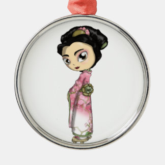 Ornement Métallique Geisha élégant de Sakura
