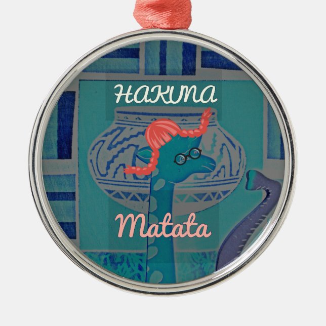 Ornement Métallique Giraffe Art Joueuse : Un Plaisir Africain (Devant)