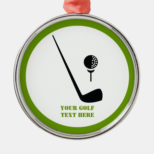 Ornement Métallique Golf club and ball black, green custom (Devant)