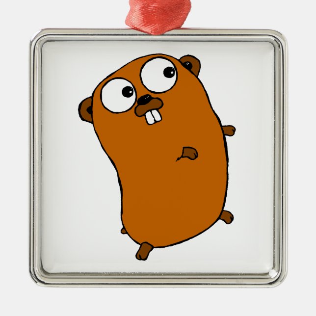 Ornement Métallique Gopher personnalisable mignon (Devant)