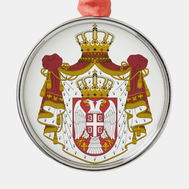Ornement Métallique Grb Srbije, manteau des bras serbe (Devant)