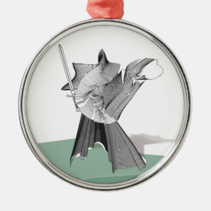 Ornement Métallique Guerrier numérique