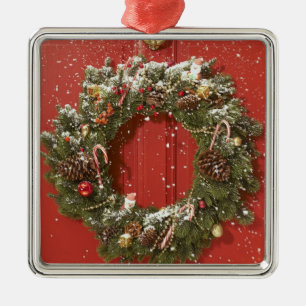 Ornement Métallique Guirlande de Noël accrochant sur une porte