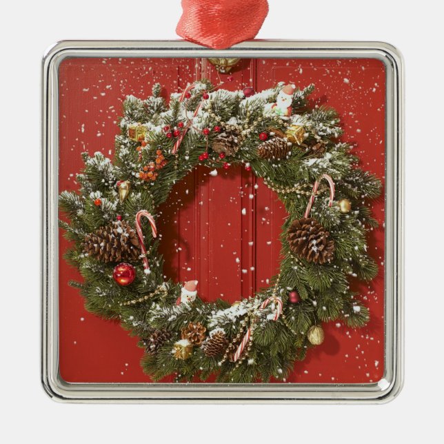 Ornement Métallique Guirlande de Noël accrochant sur une porte (Devant)