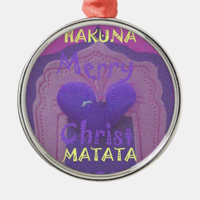 Ornement Métallique Hakuna Matata Merry Christmas Love Design.jpg (Devant)