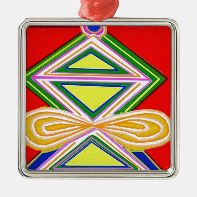 Ornement Métallique HALU HALOO Karuna Reiki - symboles de triangle de (Devant)