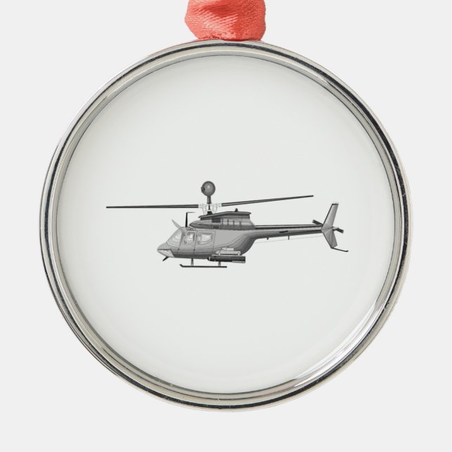 Ornement Métallique Hélicoptère militaire (Devant)