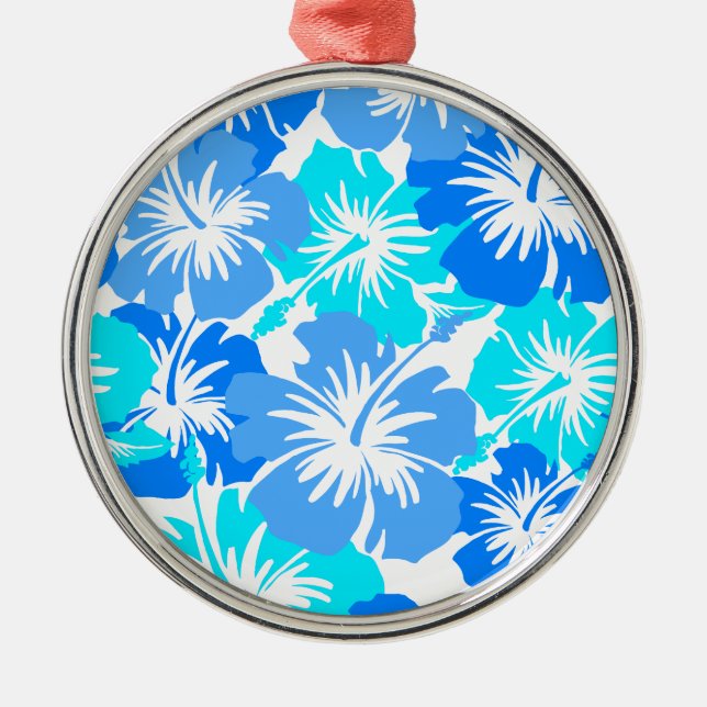 Ornement Métallique Hibiscus Hawaiian Floral Aloha Chemise Imprimer (Devant)