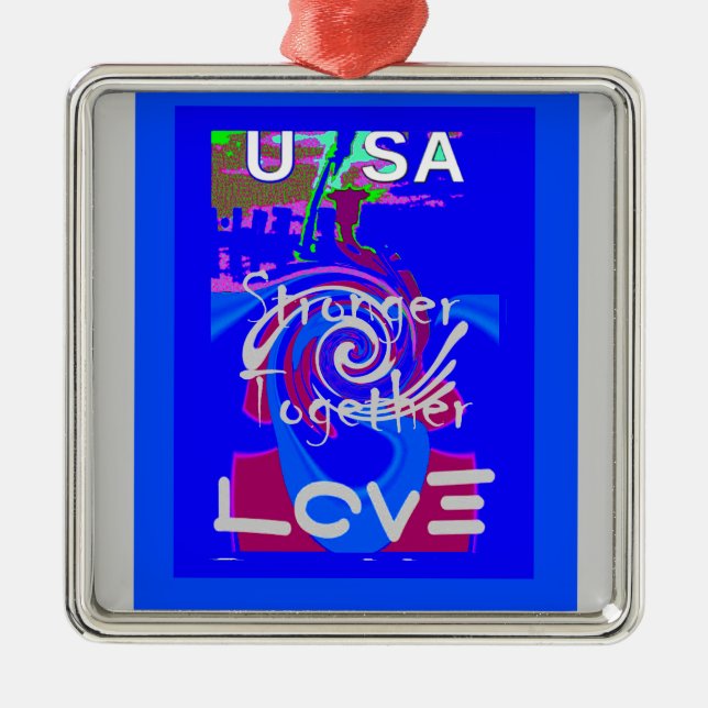 Ornement Métallique Hillary USA Président Stronger Together spirit (Devant)