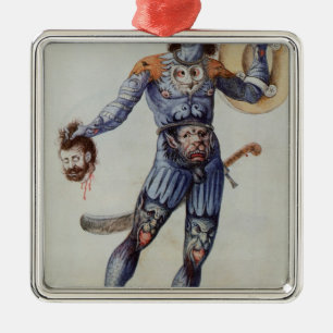 Ornement Métallique Homme Pictish tenant une tête humaine