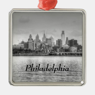 Ornement Métallique Horizon de Philadelphie en noir et blanc