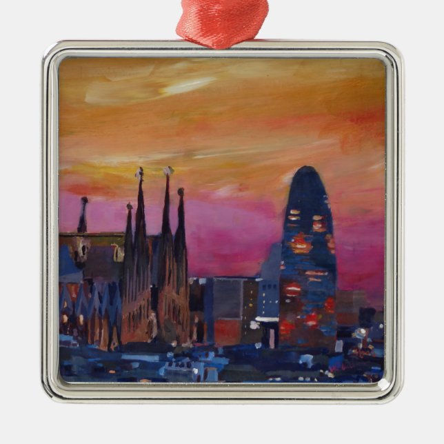 Ornement Métallique Horizon et Torre Agbar, Sagrada Familia de (Devant)