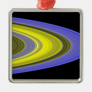 Ornement Métallique Image fausse couleur des anneaux de Saturne