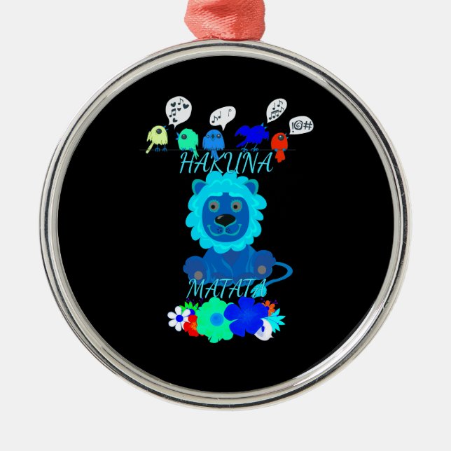 Ornement Métallique Imprimer Hakuna Matata Lion (Devant)
