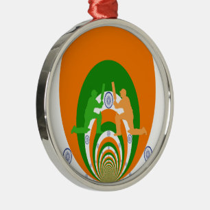 Ornement Métallique Inde Cricket Spirit Design abstrait