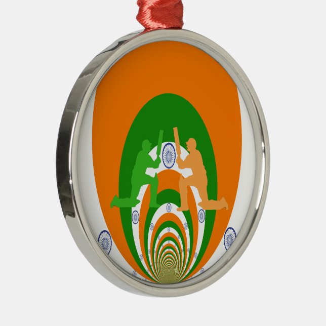 Ornement Métallique Inde Cricket Spirit Design abstrait (Droite)