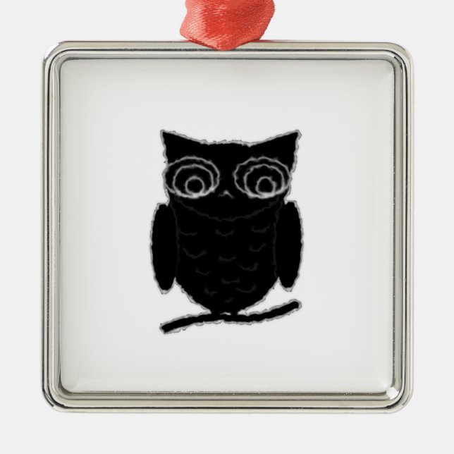 Ornement Métallique Inkblot Owl (Devant)