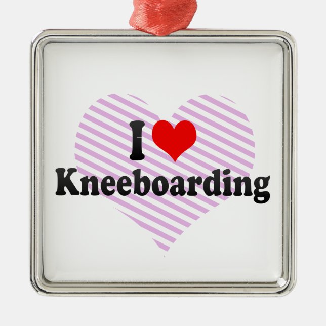 Ornement Métallique J'aime Kneeboarding (Devant)