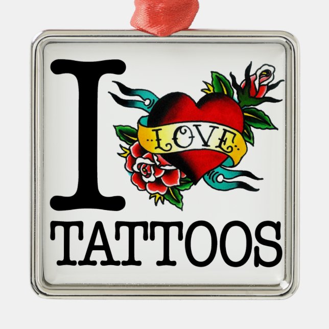 Ornement Métallique j'aime la conception de fripes encrée par tatouage (Devant)