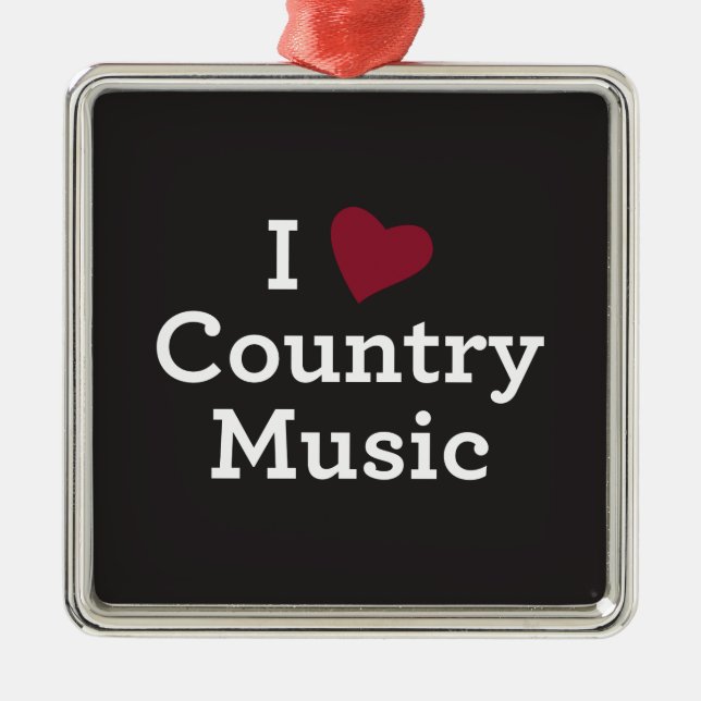 Ornement Métallique J'aime la musique country (Devant)