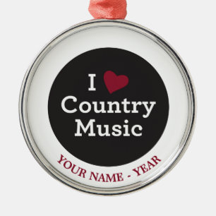Ornement Métallique J'aime la musique country