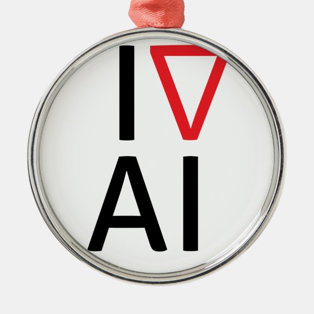 Ornement Métallique J'aime l'intelligence artificielle (Devant)