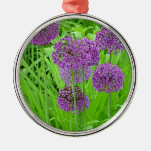 Ornement Métallique Jardin de fleurs d'allium mauve