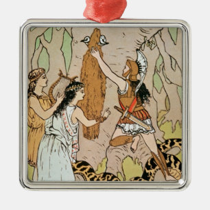 Ornement Métallique Jason saisissant l'ouatine d'or