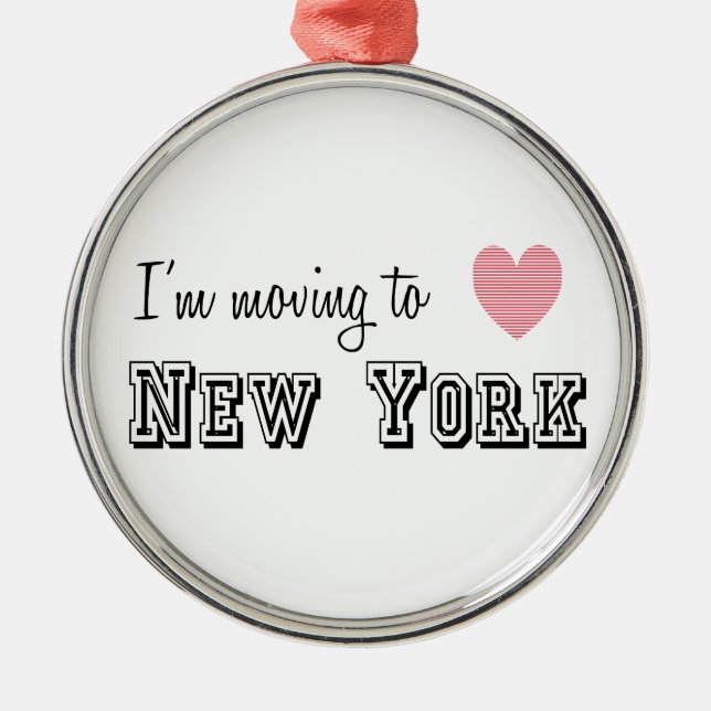 Ornement Métallique Je déménage à New York (Devant)