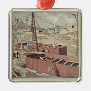 Ornement Métallique Jeter les fondements pour Tour Eiffel