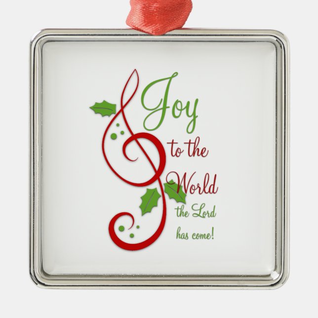 Ornement Métallique Joie en musique chrétienne de chant de Noël du (Devant)