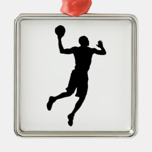 Ornement Métallique Joueur de basket-ball Pop Art Silhouette