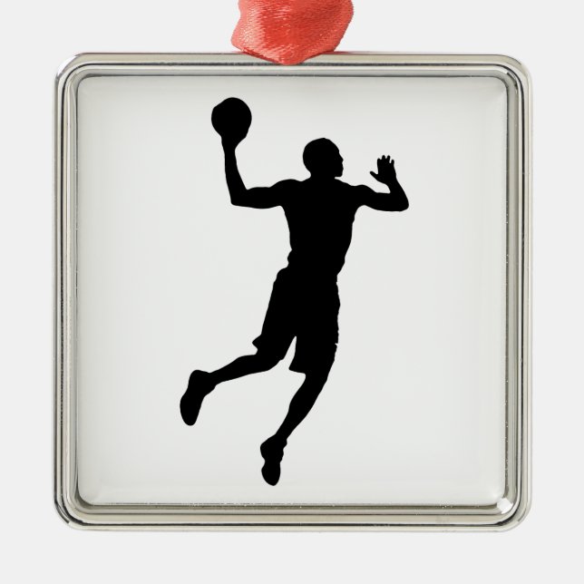 Ornement Métallique Joueur de basket-ball Pop Art Silhouette (Devant)