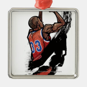 Ornement Métallique Joueur de basket tenant la boule